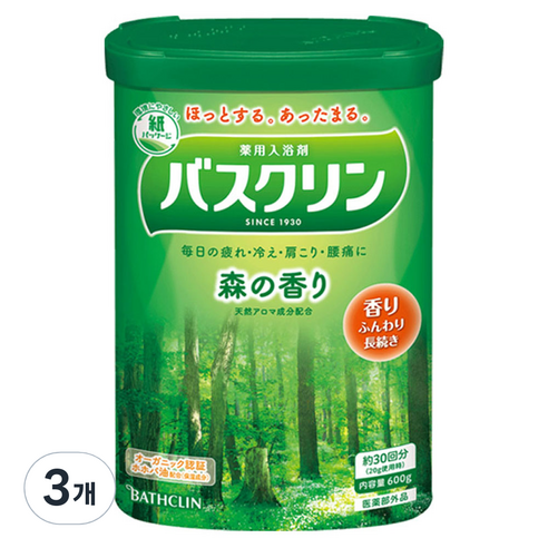 바스크린 산림 입욕파우더 숲의향기, 600g, 3개