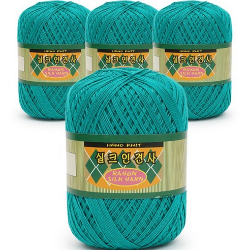 필립섬유 쎄비 실크 인견사 뜨개실 90g x 4p, 857 청록, 4개