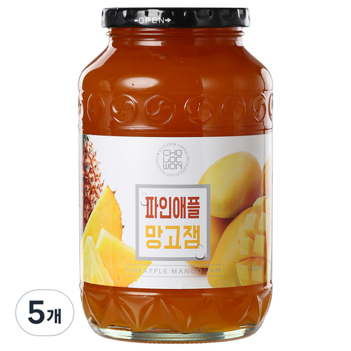 초록원 파인애플 망고잼, 1kg, 5개