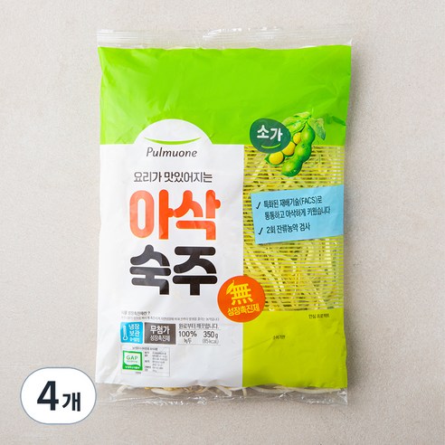 풀무원 GAP 인증 소가 아삭숙주, 350g, 4개