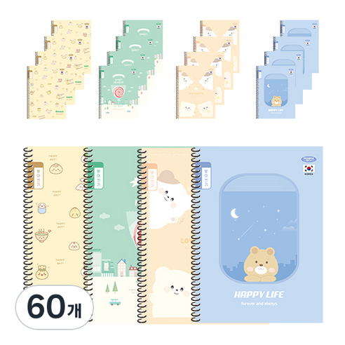 펜피아 1 000 초등 스프링노트 받아쓰기 공용, 랜덤 발송, 60개