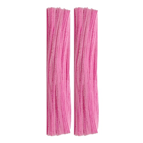 만들하비 칼라 색상 가는 털모루 철사, 핑크, 200개