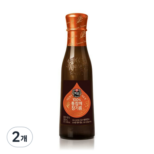 백설 100프로 통참깨 참기름, 300ml, 2개
