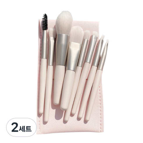 디에스 파스텔 파우치 브러쉬 8종 세트, 2세트, 화이트