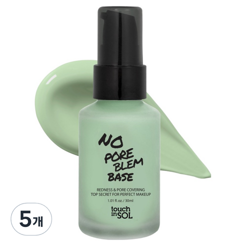 터치인솔 노 포어블럼 레드니스 코렉팅 메이크업 베이스 30ml, 5개
