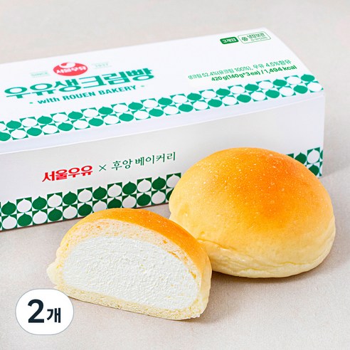 후앙 서울우유 우유생크림빵, 140g, 3개입, 2개