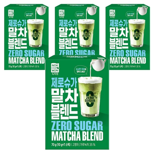 녹차원 제로슈가 말차블렌드, 4개, 7개입, 10g