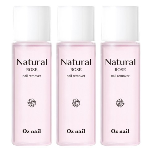 오즈네일 내추럴 네일리무버 로즈, 3개, 100ml