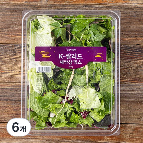 팜에이트 K-샐러드 새싹삼 믹스, 250g, 6개