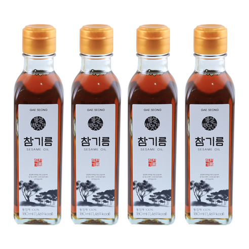 개성방앗간 고소한 맛이 살아 있는 참기름, 180ml, 4개입