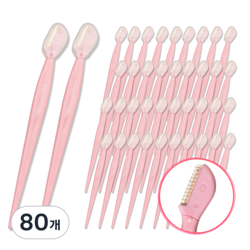 래쉬톡 부분 눈썹칼, 핑크, 80개