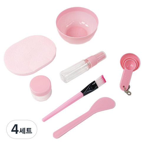 온비유 스킨케어 팩도구 9종 세트, 핑크, 4세트
