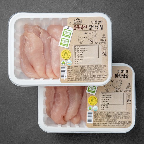 참프레 동물복지 닭안심살 (냉장), 300g, 2개
