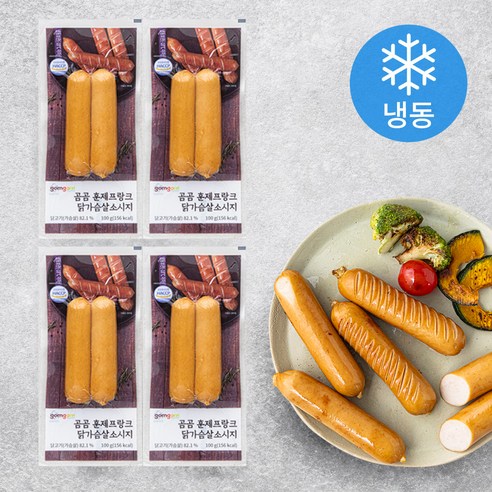 [로켓프레시] 곰곰 훈제 프랑크 닭가슴살 소시지 (냉동)
