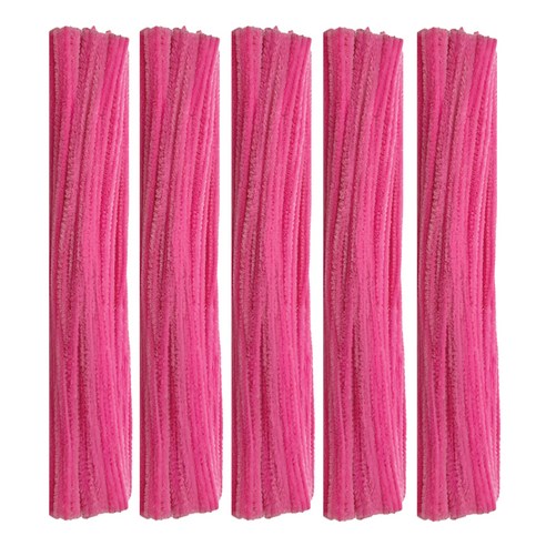 만들하비 칼라 색상 가는 털모루 철사, 로즈레드, 500개