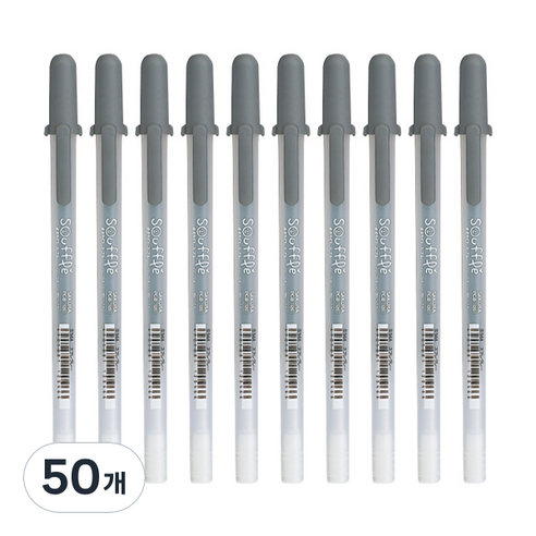 SAKURA 겔리롤 수플레 젤잉크펜 0.8mm, 그레이, 50개