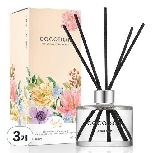 코코도르 디퓨저, 에이프릴 프레쉬, 200ml, 3개