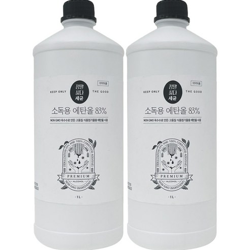 정말싫다 소독 에탄올 1L, 2개