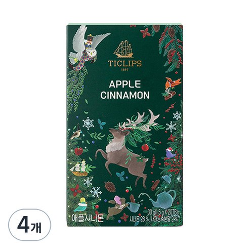 쌍계명차 티클립스 애플 시나몬 티, 1.5g, 20개입, 4개