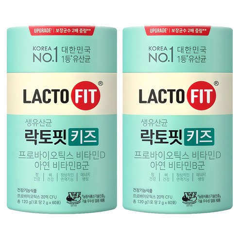 락토핏 키즈 유산균, 60회분, 120g, 2개