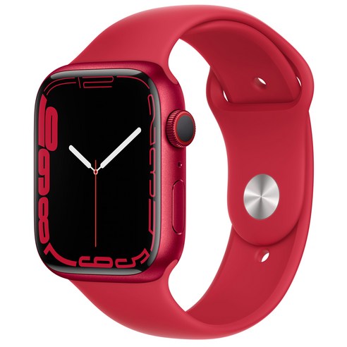 Apple 애플워치 7 알루미늄 케이스 + 스포츠 밴드, PRODUCT RED 케이스, 레드 밴드, 45mm, GPS+Cellular