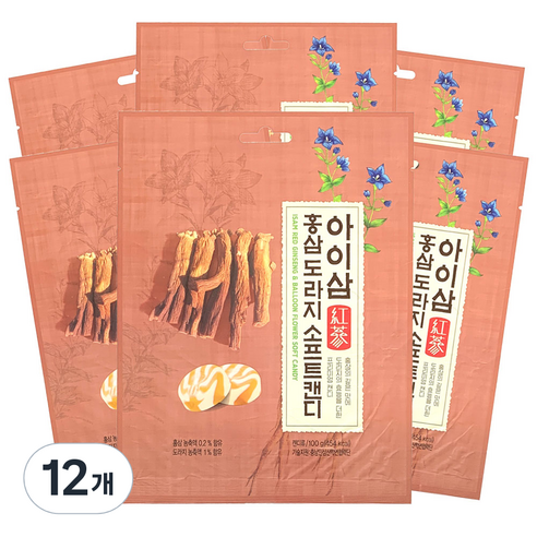 금산이아름답다 아이삼 홍삼도라지 소프트캔디, 12개, 100g