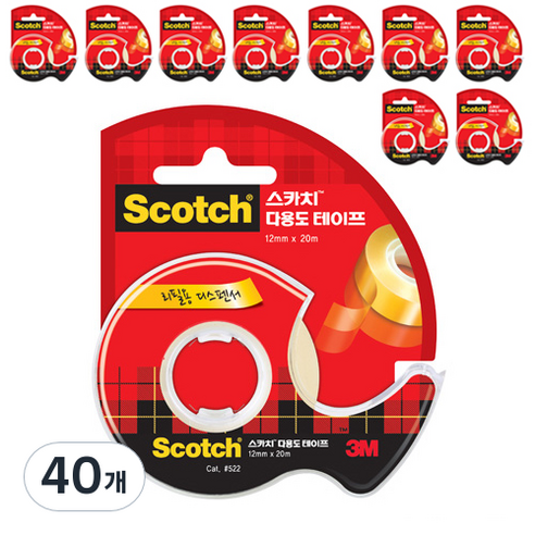 스카치 다용도 테이프 12mm x 20m 522, 40개
