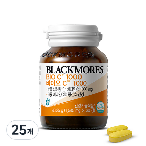 블랙모어스 바이오C 1000 46.35g, 30정, 25개