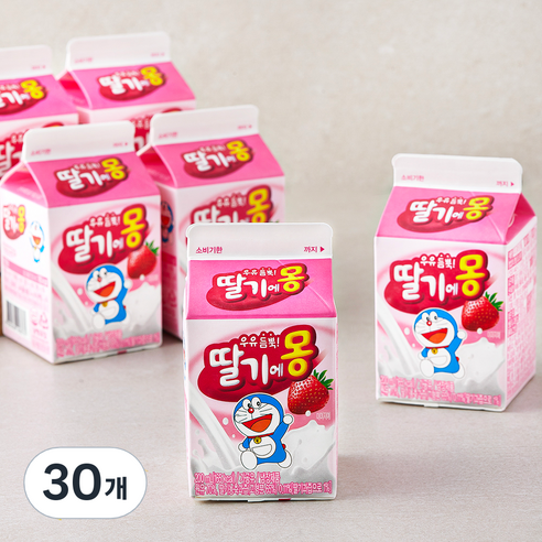 남양유업 우유 듬뿍 딸기에몽, 200ml, 30개
