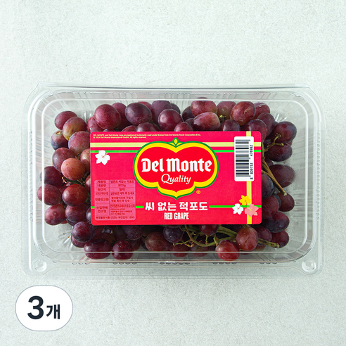 델몬트 칠레산 씨없는 적포도, 3개, 800g