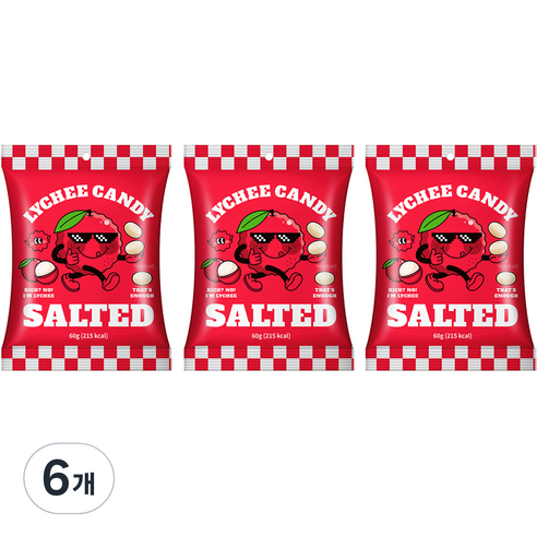 에이스엠앤티 솔티드 리치 캔디, 60g, 6개