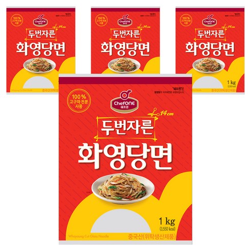 대상 쉐프원 두번자른 화영당면, 1kg, 4개