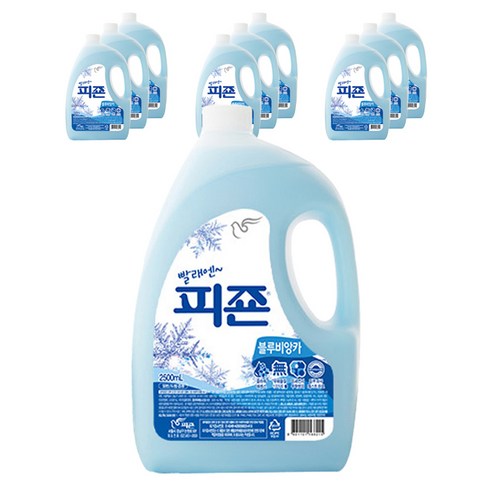 피죤 섬유유연제 블루비앙카 본품, 2.5L, 10개