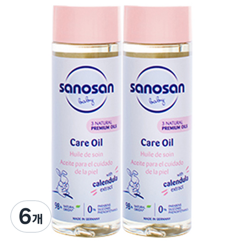 사노산 2.0 베이비 피부 보습 마사지 케어오일, 6개, 200ml