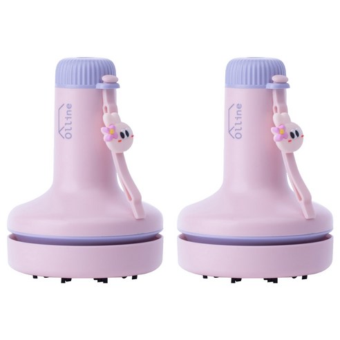 올리네 책상 지우개 충전식 청소기 C타입, 핑크, 2개