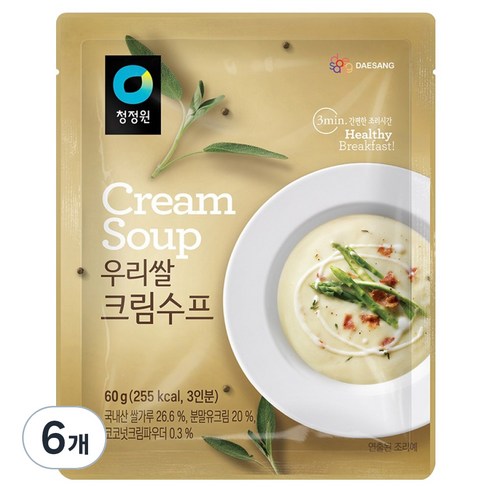 청정원 우리쌀 크림수프, 60g, 6개