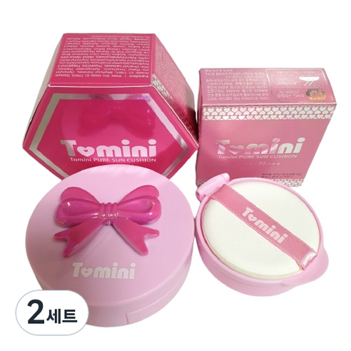 투미니 퓨어 선 쿠션 SPF43 PA+++ 진핑크 + 리필 세트, 2세트