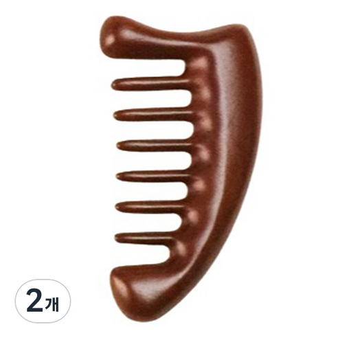 원목 두피 마사지 괄사, 브라운, 2개