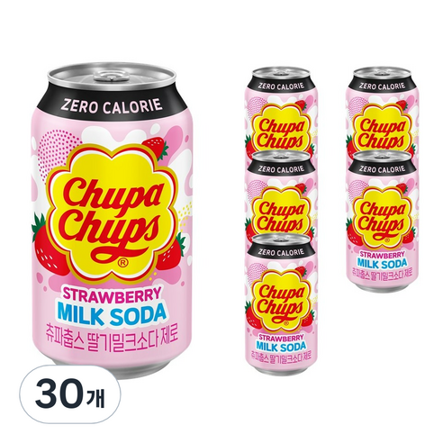 츄파춥스 딸기 밀크소다 제로, 30개, 350ml