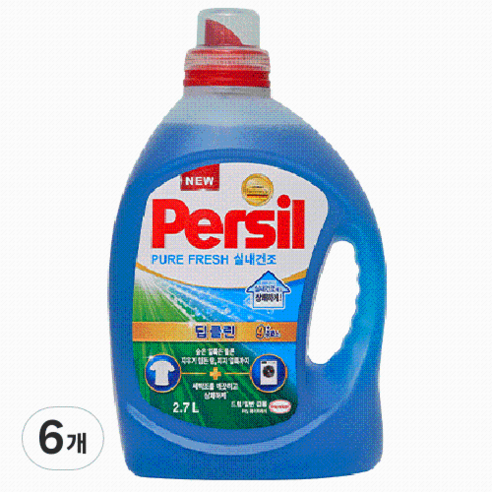 퍼실 퓨어프레쉬 플러스 액상세제, 2.7L, 6개