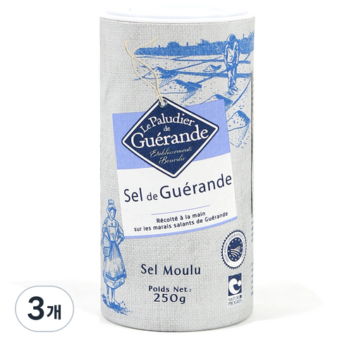 게랑드 가는 토판 천일염, 3개, 250g