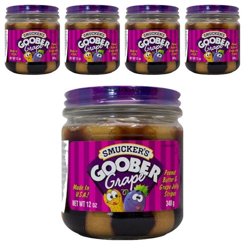 스머커즈 구버 포도 땅콩버터, 5개, 340g