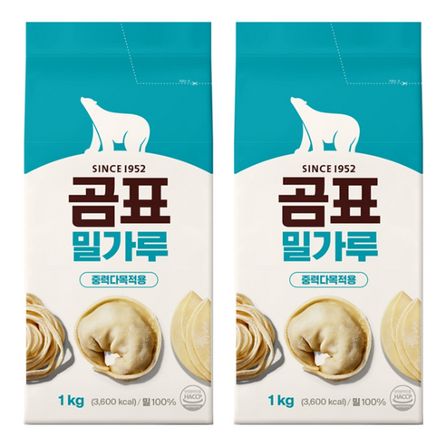 곰표 중력 밀가루 1kg 두 봉