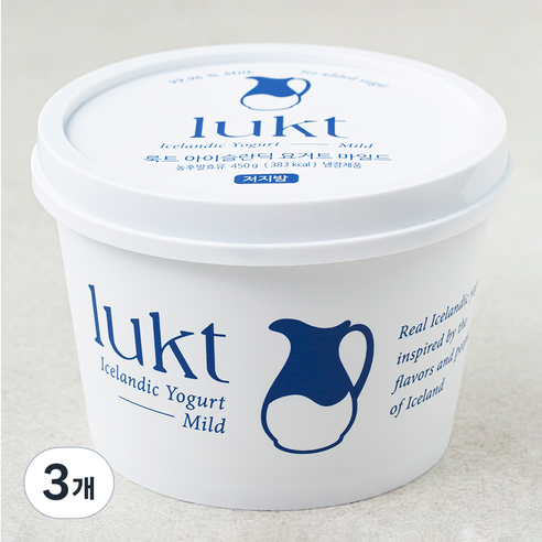 LUKT 아이슬란딕 요거트 마일드, 450g, 1개입, 3개
