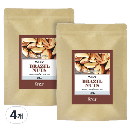 로얄푸드 페루산 브라질너트 A등급 MG, 500g, 4개