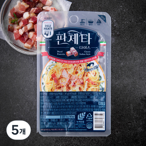 존쿡델리미트 판체타 다이스, 30g, 5개