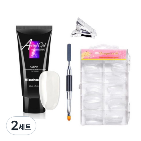 미스치어링 폴리젤 15ml 연장 세트, CLEAR(젤), 2세트