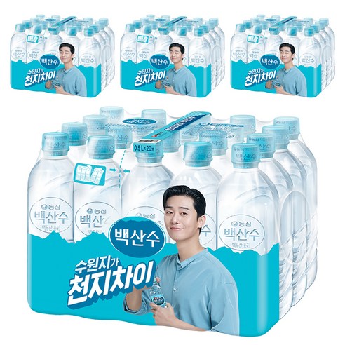 백산수 무라벨 생수, 500ml, 80개