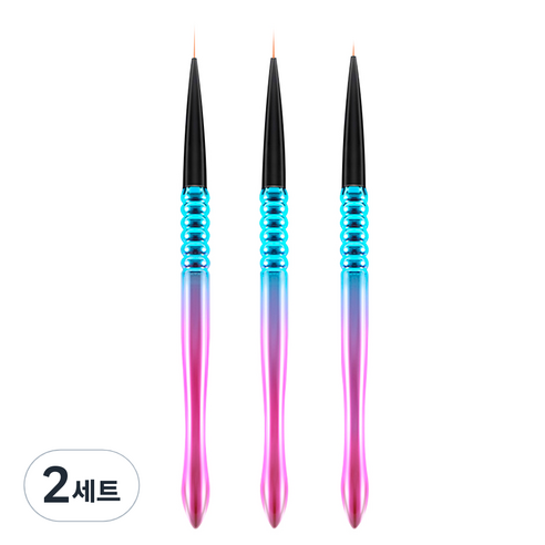 시크핏네일 전문가용 세필 네일브러쉬 3종 세트 A CFB002, 혼합색상, 2세트