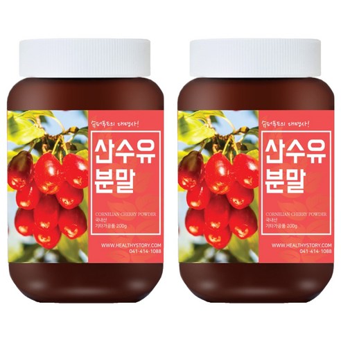 건강스토리 산수유 분말, 200g, 2개